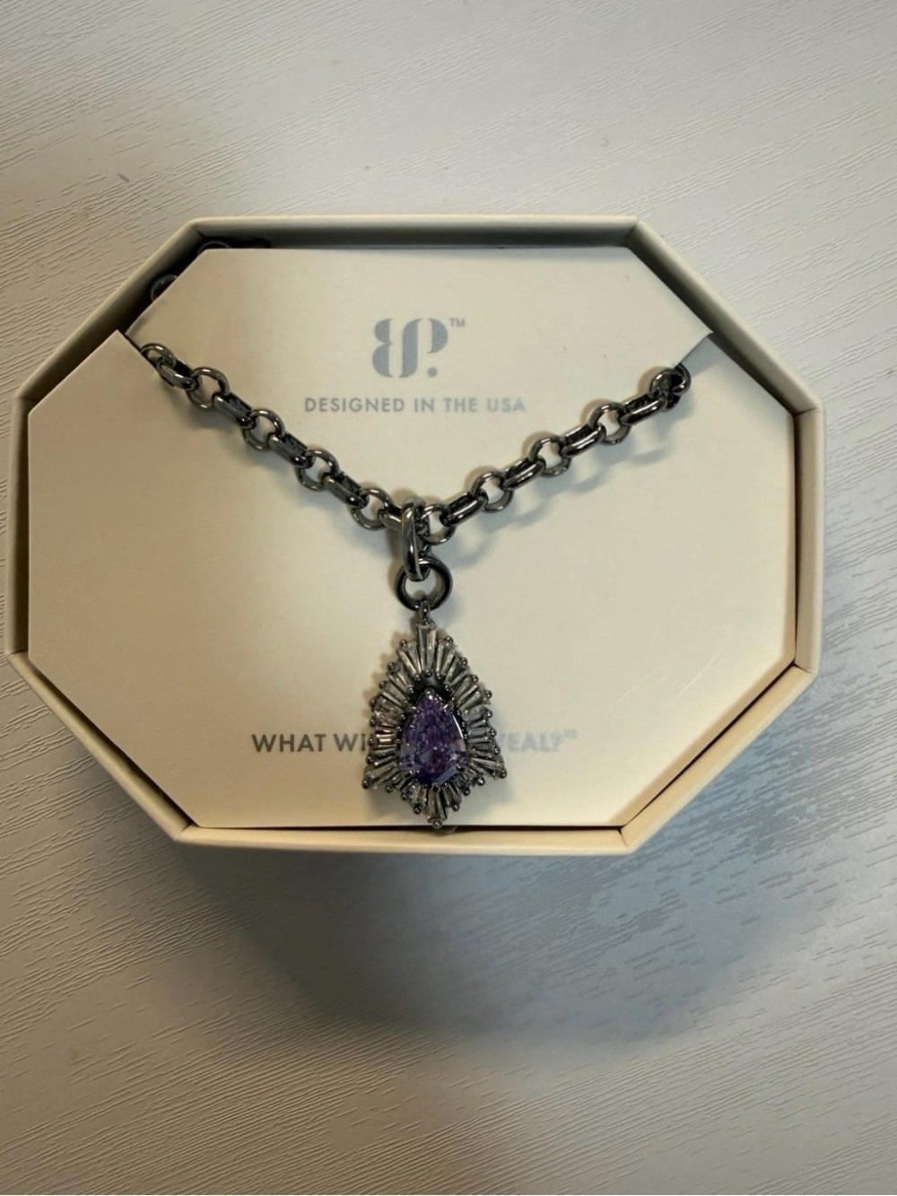 Witchy Purple Gemstone Pendant Necklace
